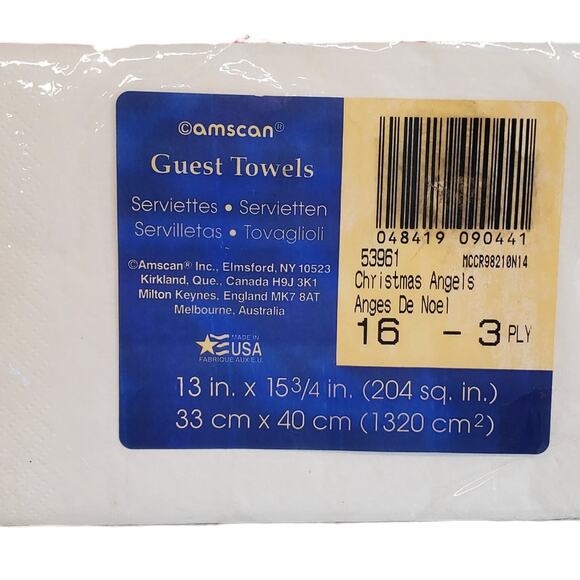 Vintage Christmas Angel Napkins Amscan Guest Towels Christmas Angels Made USA - Picture 3 of 9